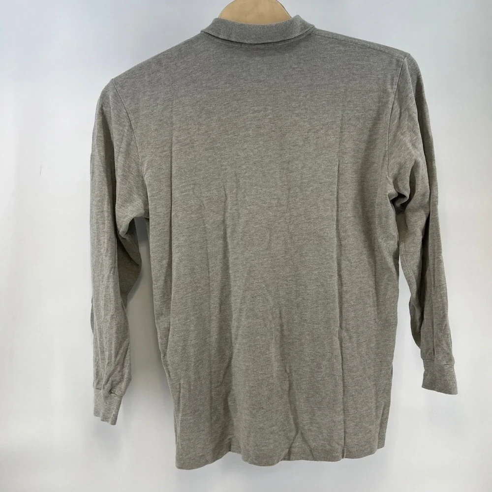 Polo Ralph Lauren Long Sleeve Polo Shirt Gray Pony Logo Cotton Men's XL